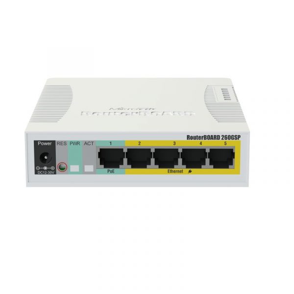 Mikrotik RB260GSP switch front